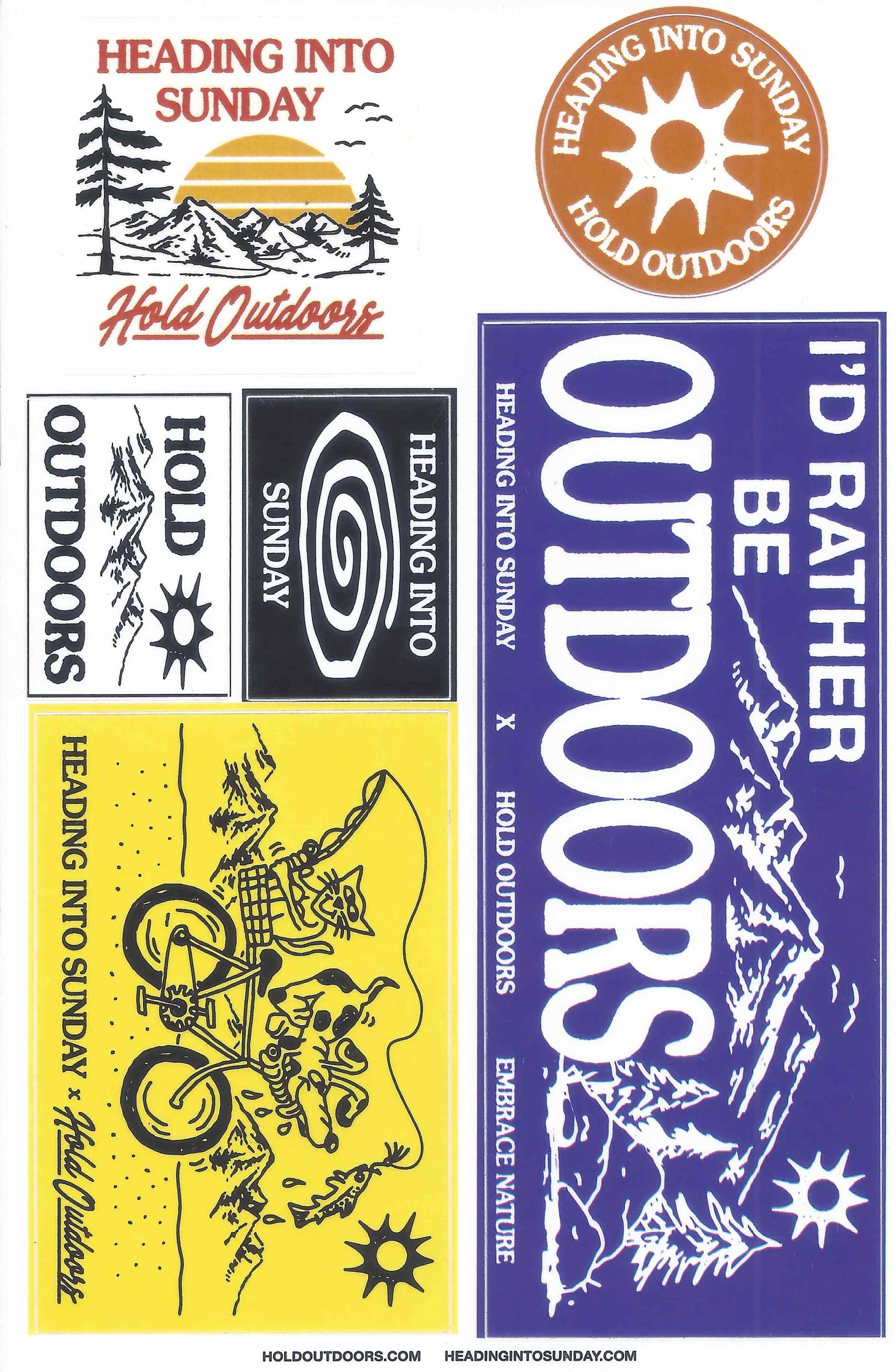 Heading Into Sunday x Hold Outdoors - Sticker Sheet