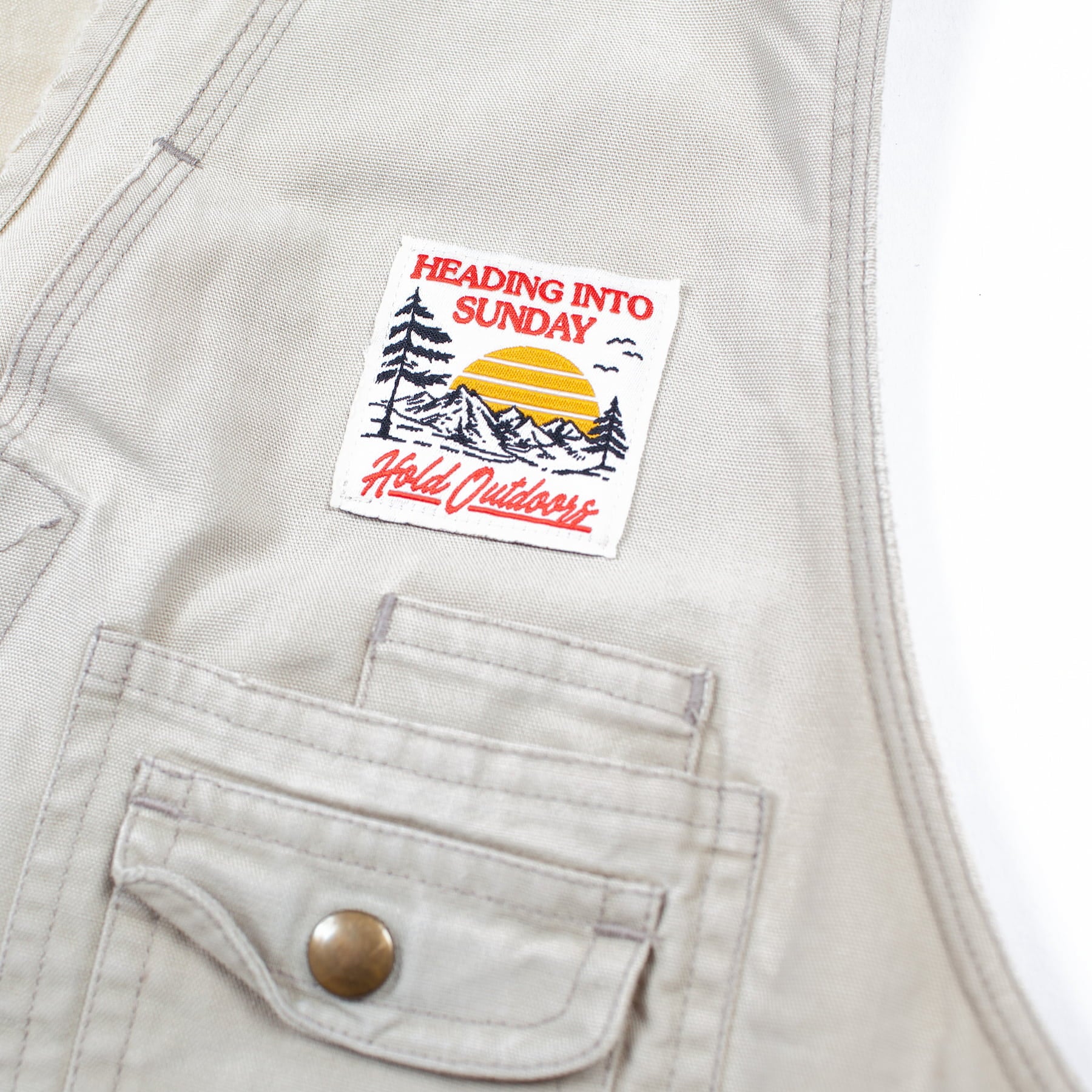 Heading Into Sunday x Hold Outdoors - Vest 01 - Woven Label Detail