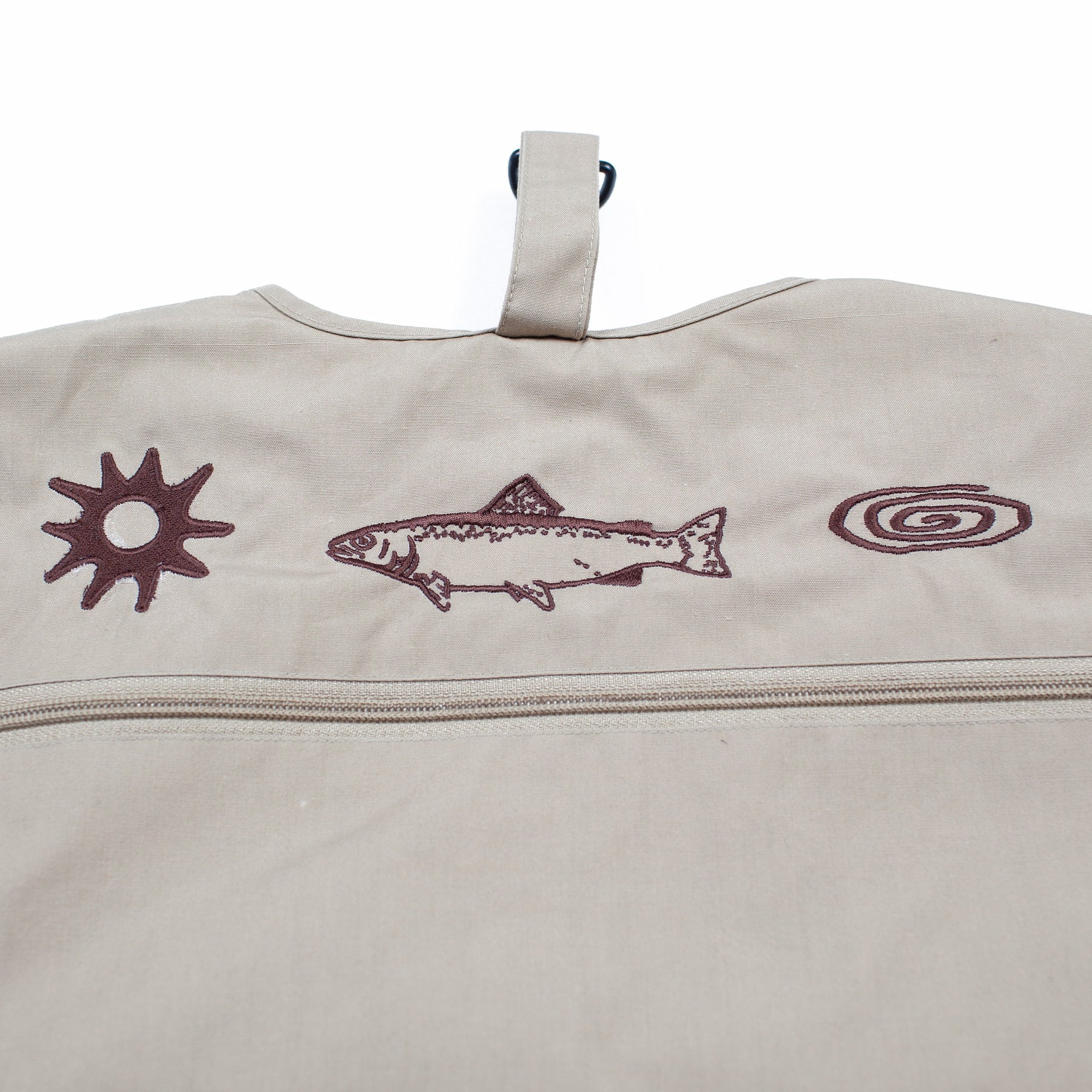 Heading Into Sunday x Hold Outdoors - Vest 06 - Sun Fish Spiral Embroidery Detail