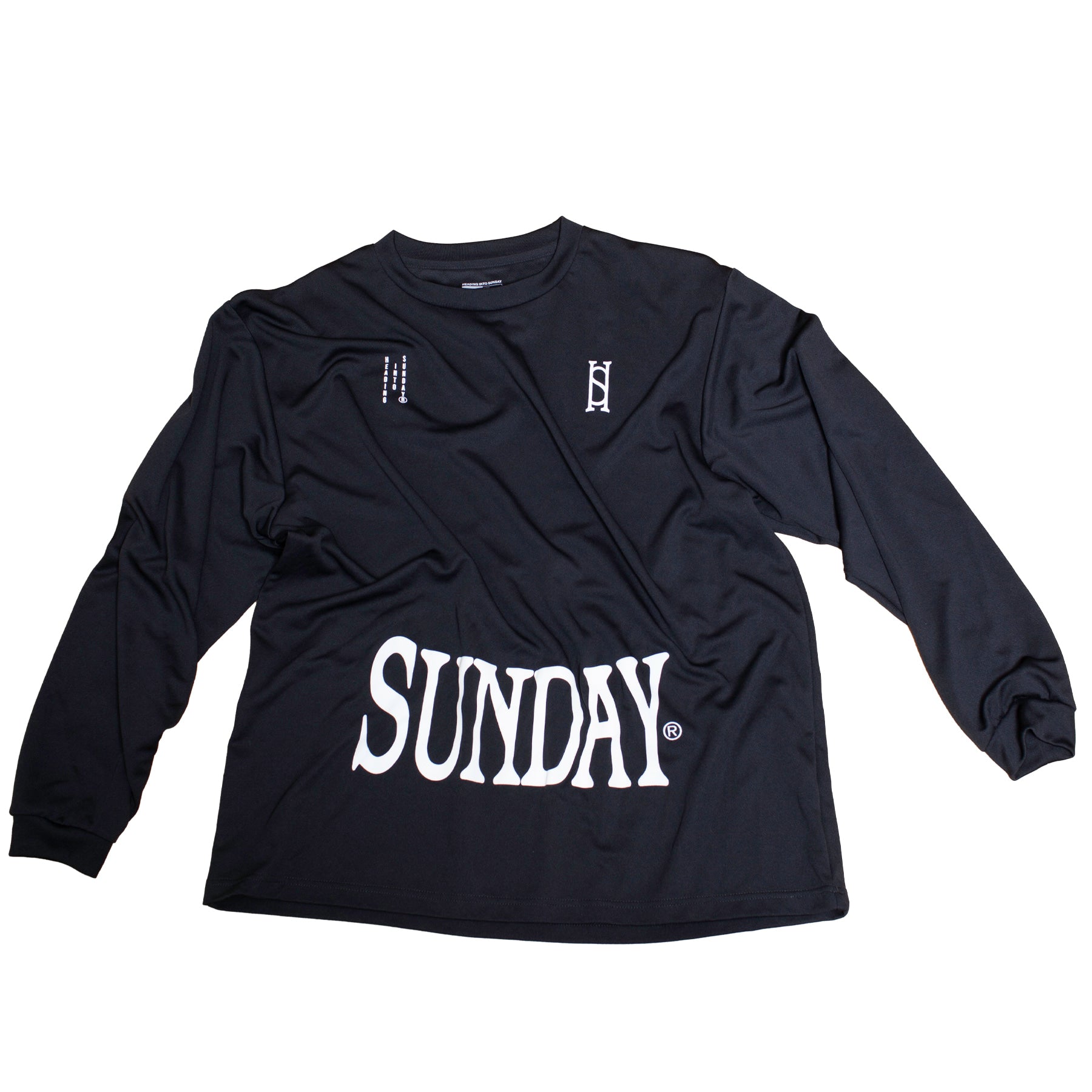 Heading Into Sunday - Fan Favorite - Black Performance Long Sleeve T-Shirt - Front