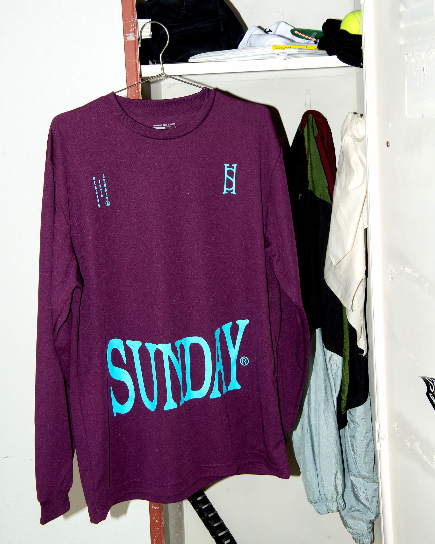 Heading Into Sunday - Fan Favorite - Purple Performance Long Sleeve T-Shirt - Front