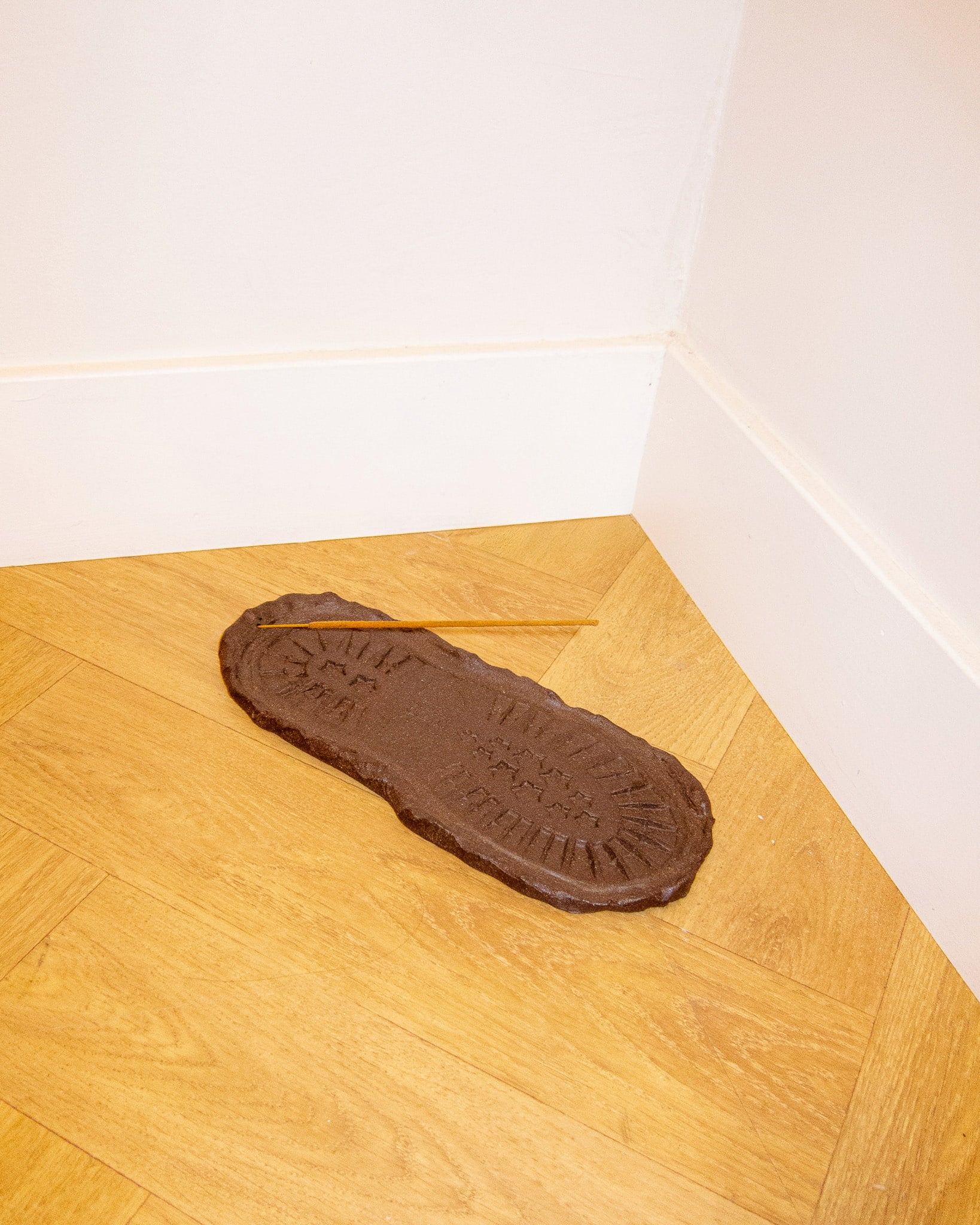 Heading Into Sunday - Footsteps in the Dark - Ceramic Catch Tray and Incense Holder by Mudgirl