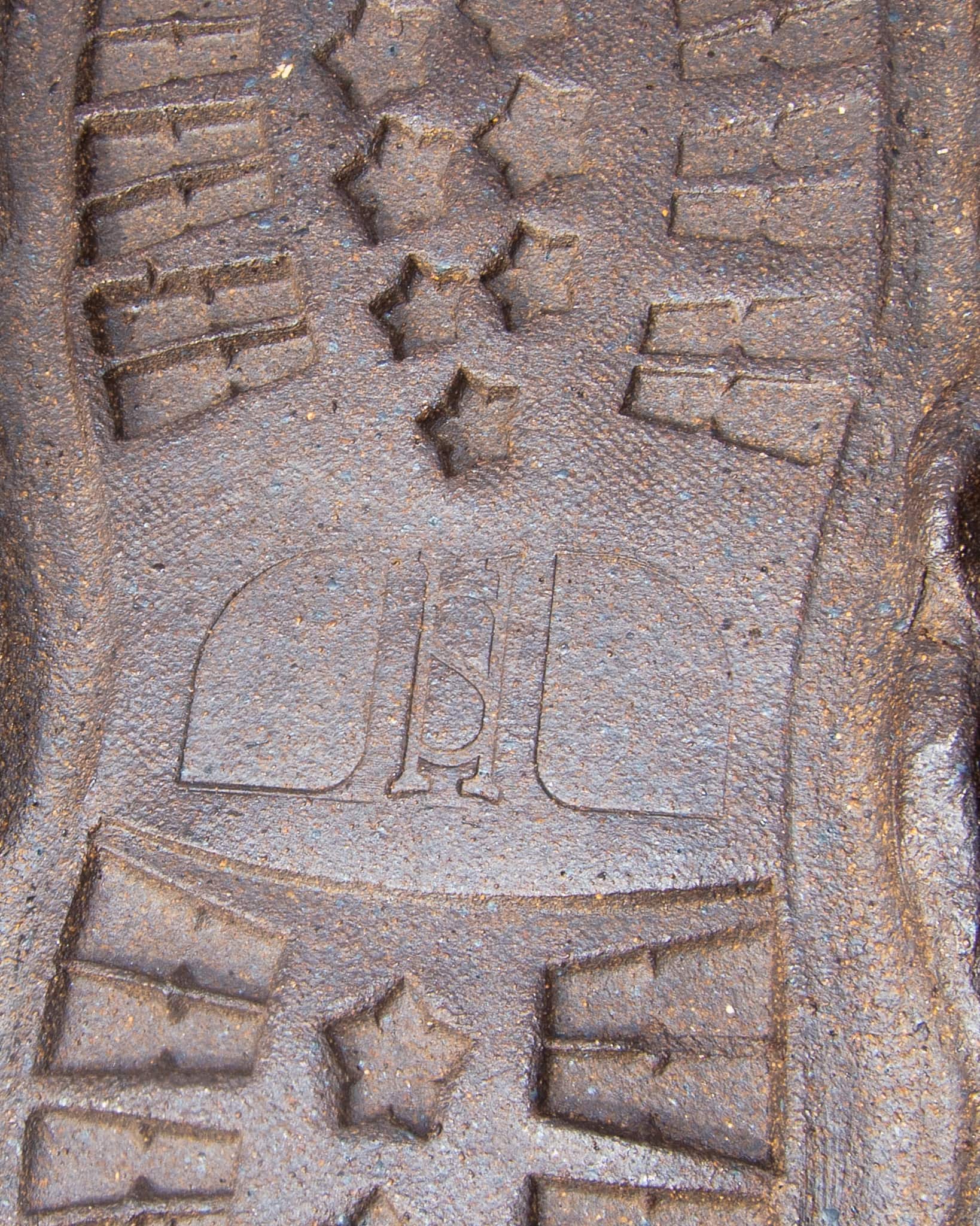 Heading Into Sunday - Footsteps in the Dark - Ceramic Catch Tray and Incense Holder by Mudgirl - Detail