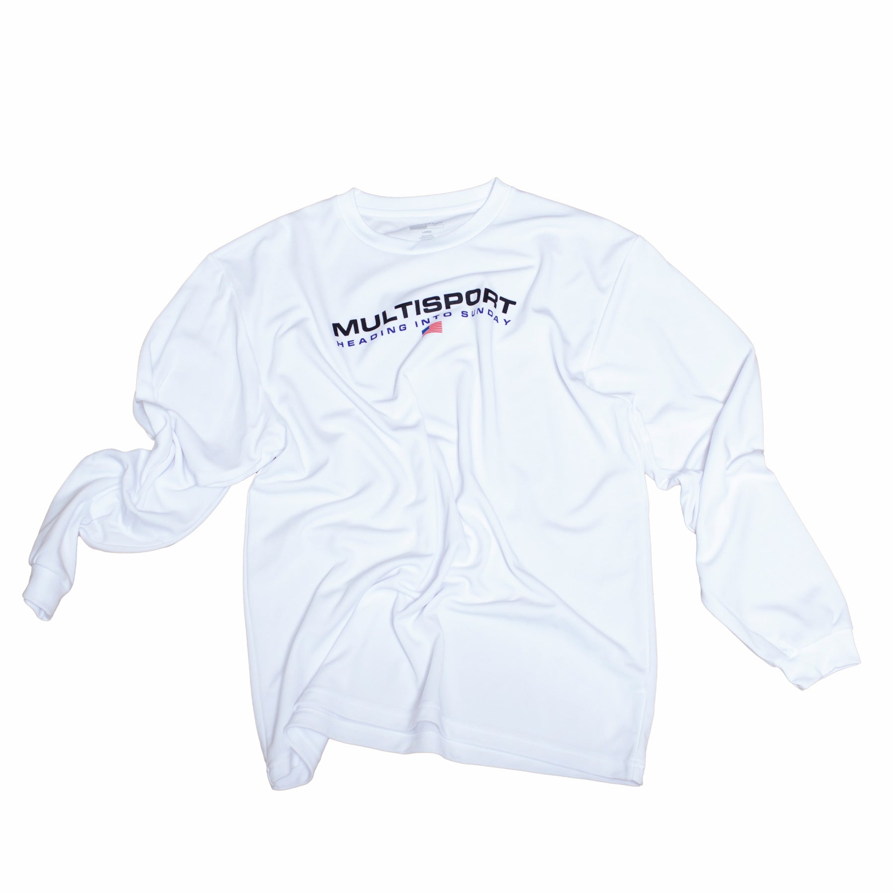 Heading Into Sunday - Multisport - V1x White Performance Long Sleeve T-Shirt - Front