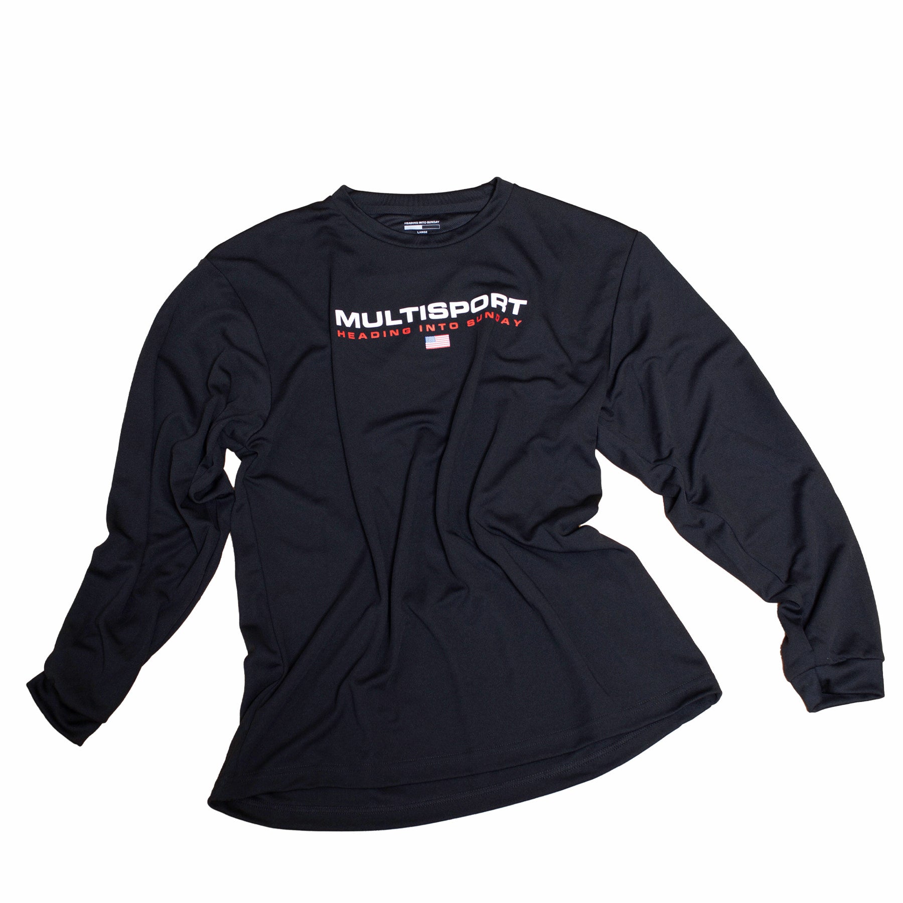 Heading Into Sunday - Multisport - Black Performance Long Sleeve T-Shirt - Front