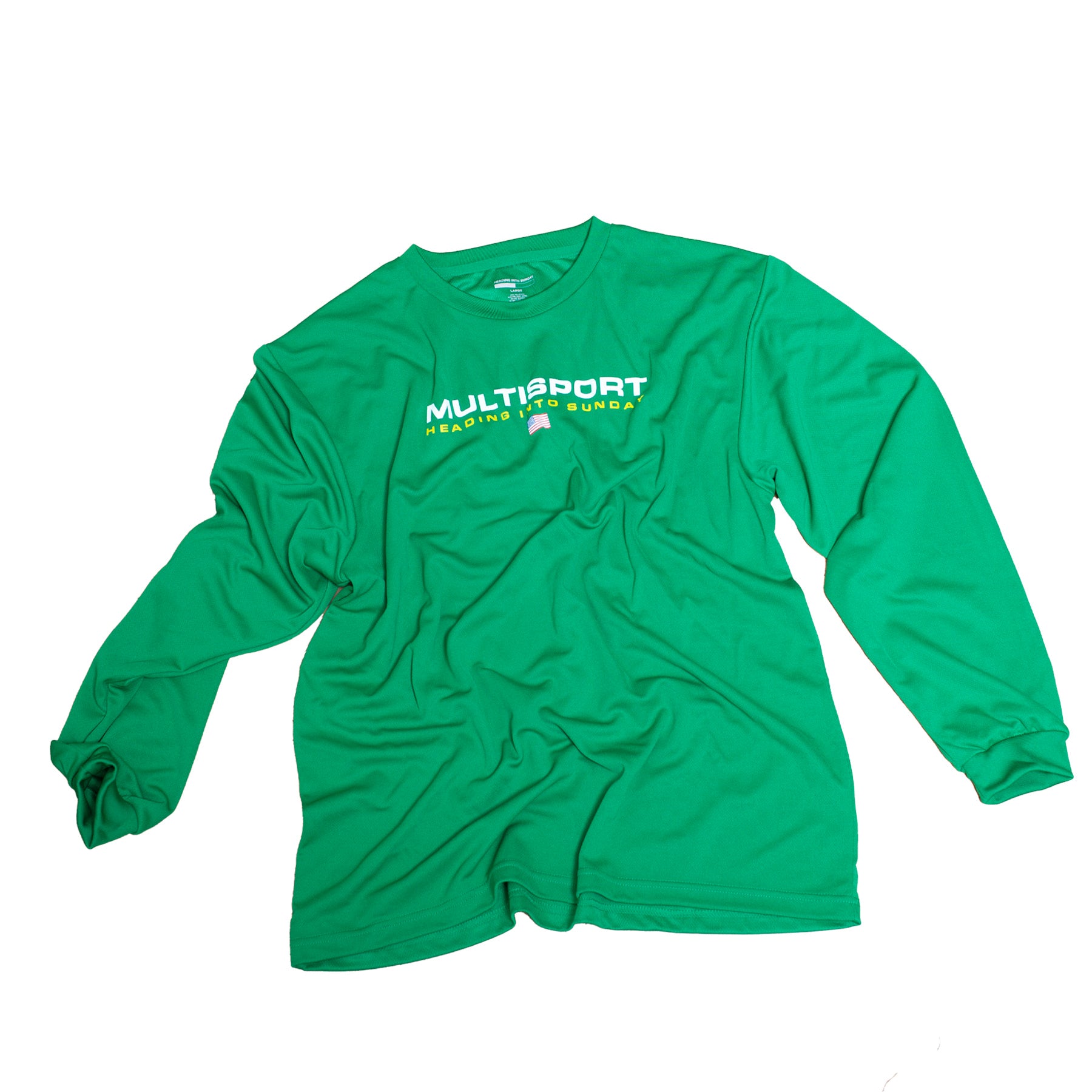 Heading Into Sunday - Multisport - Sport Course Green Performance Long Sleeve T-Shirt - Front