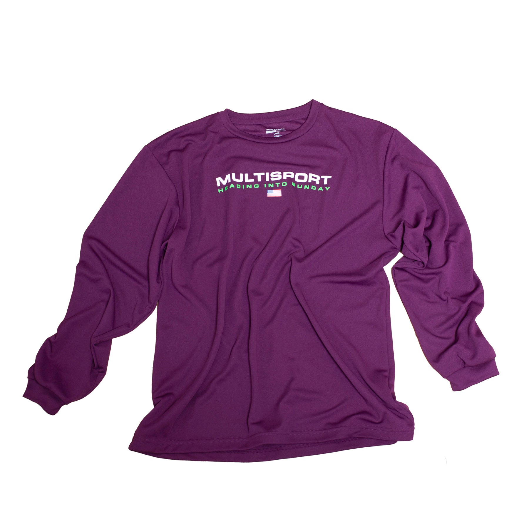 Heading Into Sunday - Multisport - Olympic Track Purple Performance Long Sleeve T-Shirt - Front