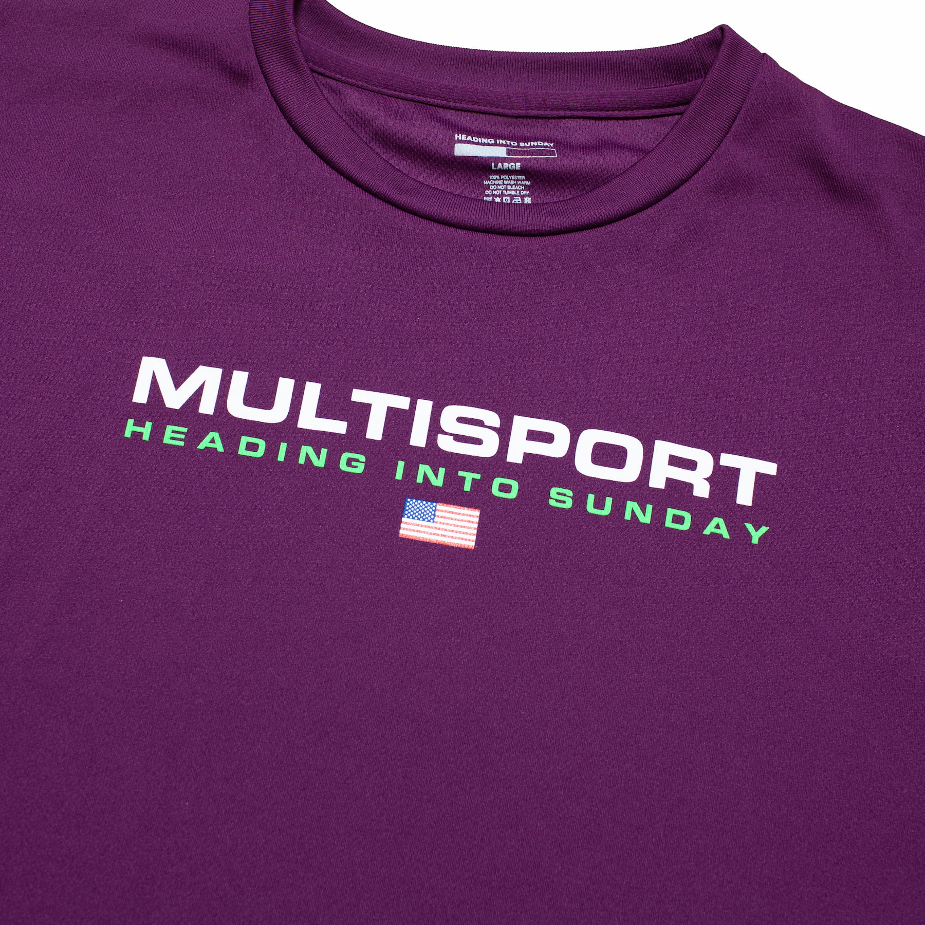 Heading Into Sunday - Multisport - Olympic Track Purple Performance Long Sleeve T-Shirt - Front Detail