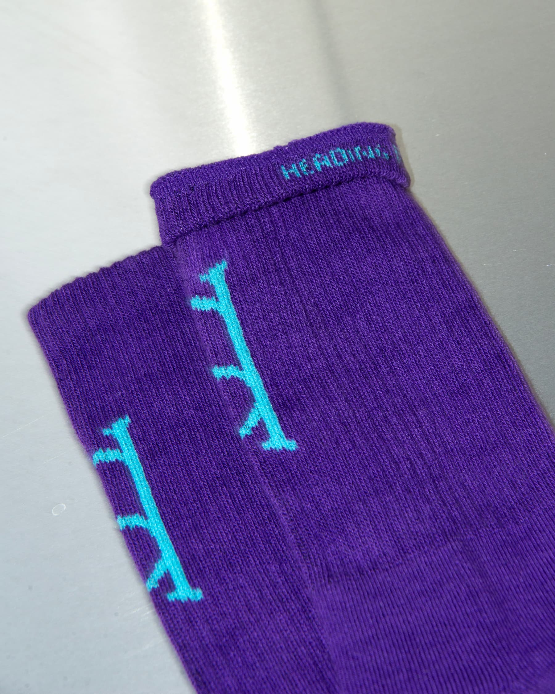 Heading Into Sunday - Multisport Purple Crew Socks - Detail