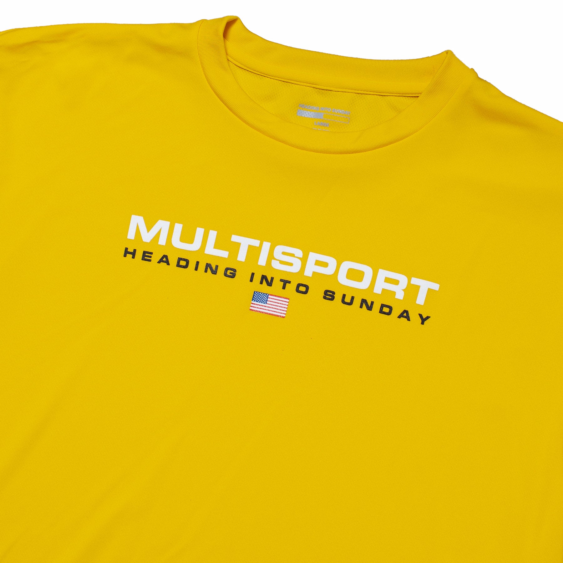 Heading Into Sunday - Multisport - Trophy Yellow Performance Long Sleeve T-Shirt - Front Detail